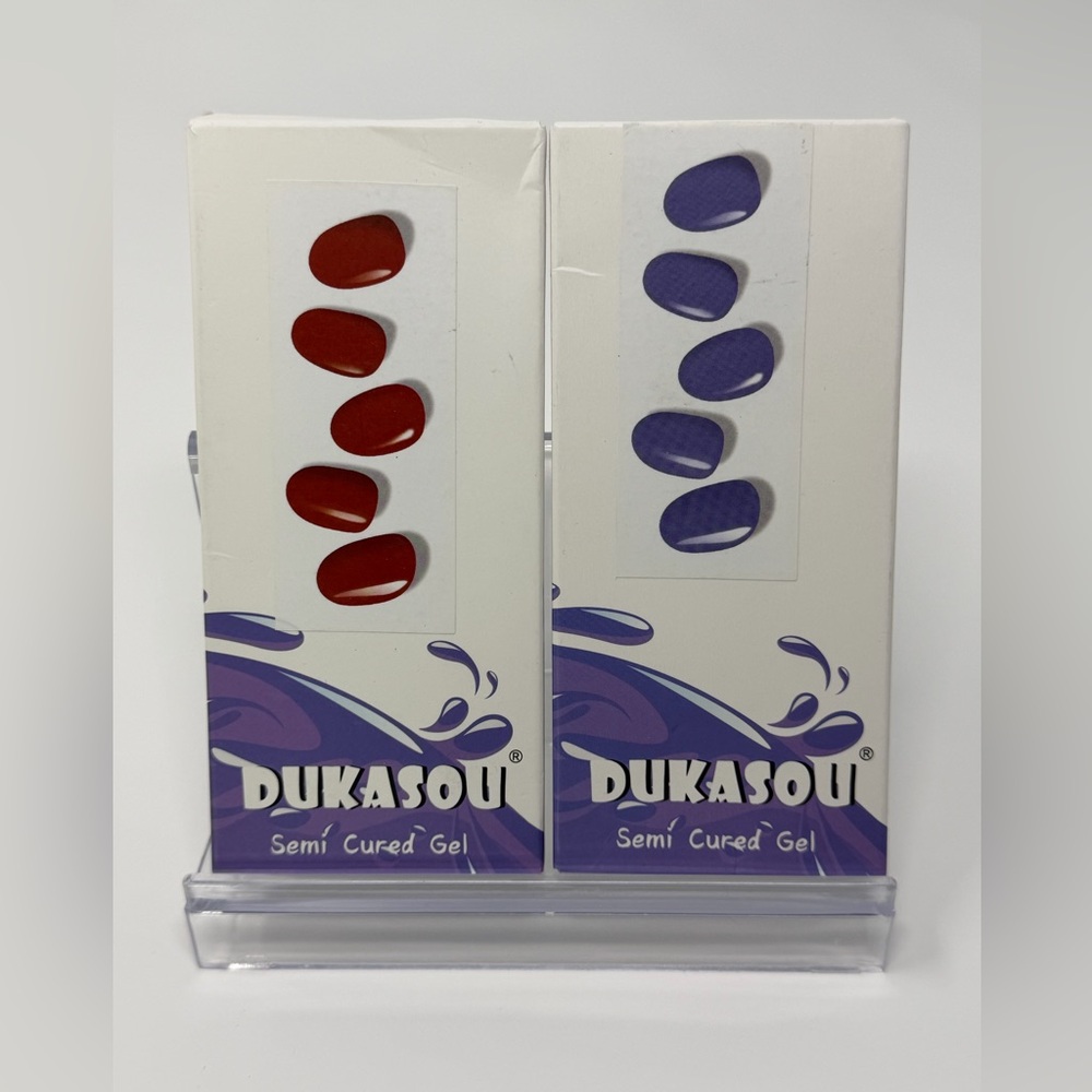 Dukasou Semi Cured Gel Nail Strips - Purple and Red